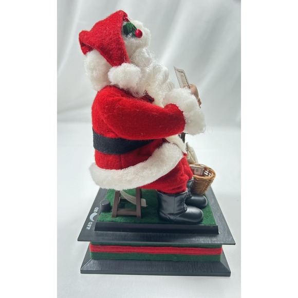 Vintage 1990 Smile Noel Christmas‎ Lighted Musical Santa Reading Letters 12"x7" - Picture 4 of 16